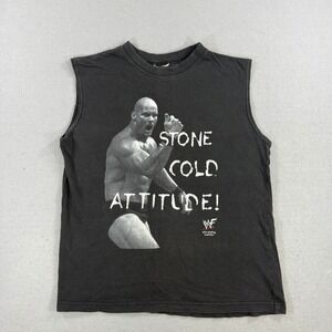 Vintage WWF Stone Cold Steve Austin Sleeveless Shirt Men Small Black Wrestling